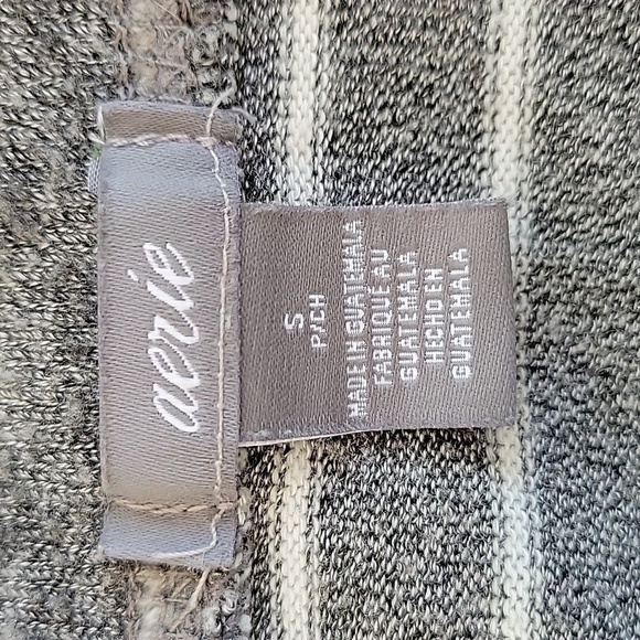 Aerie small light terry cloth romper grey and white striped - Picture 3 of 3